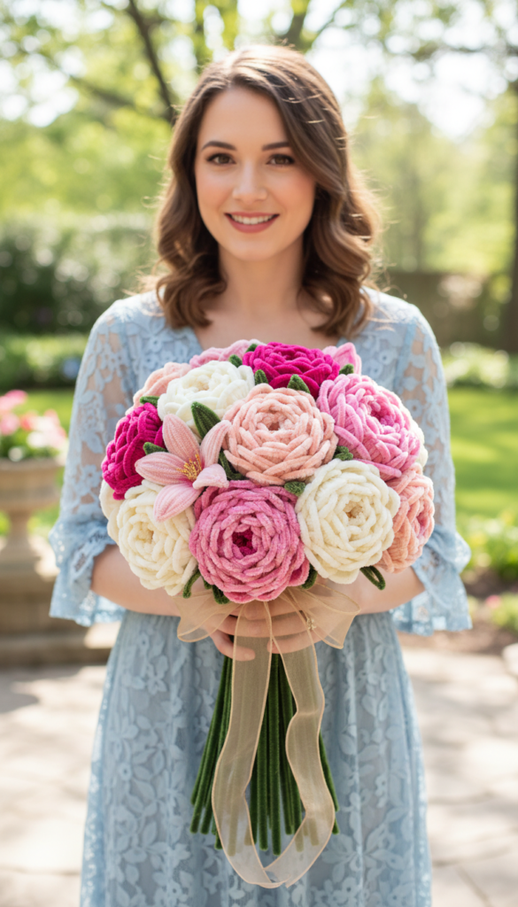 Colorful pipe cleaner flowers bouquet arranged in a vase