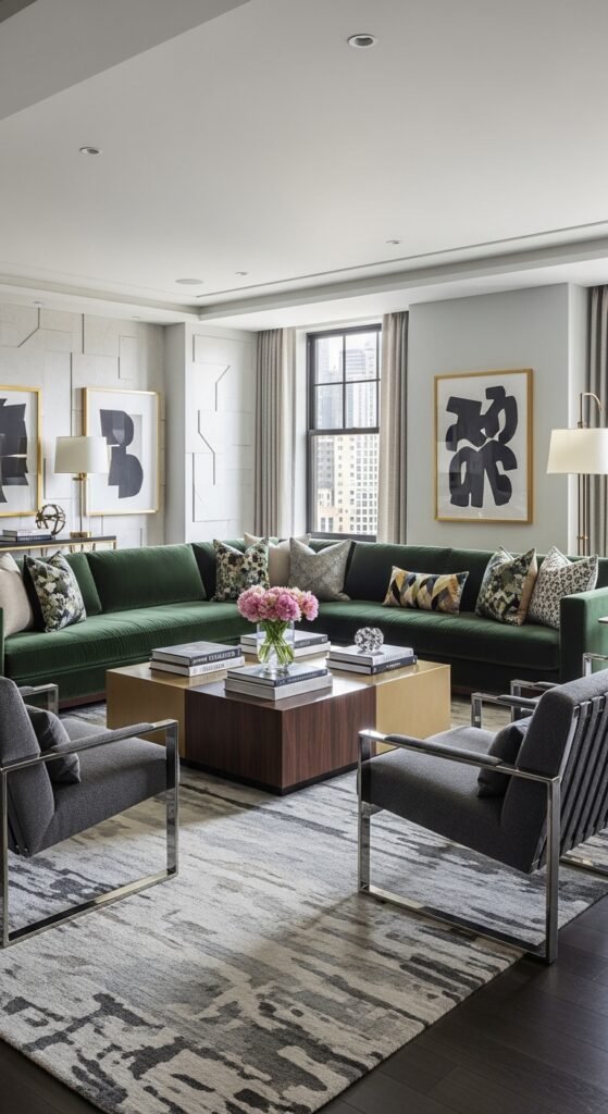 Modern contemporary luxury living room with plush seating