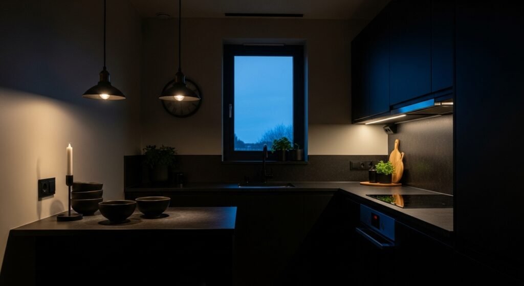 Lighting in a dark tiny kitchen — how to brighten dark small rooms with layered light sources