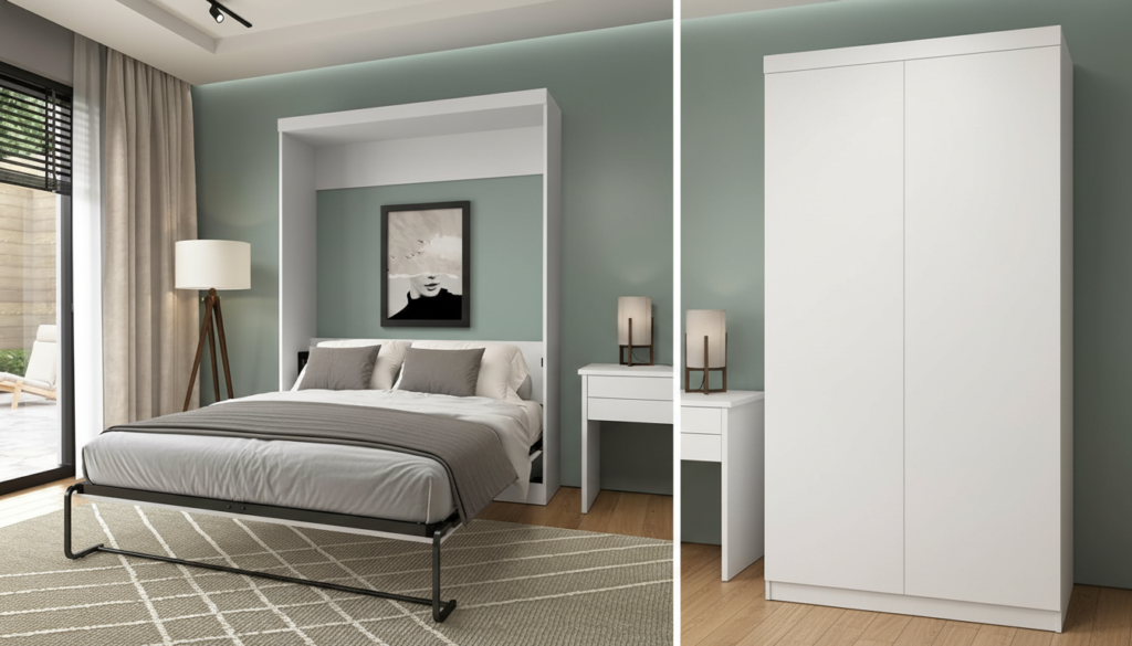 the Bestar Nebula wall-mounted Murphy bed's