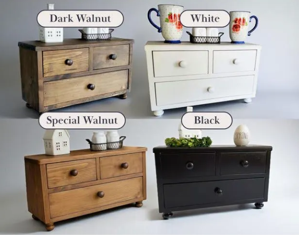 Farmhouse Countertop Cabinet: Rustic Kitchen Decor, Tea & K-Cup Storage
